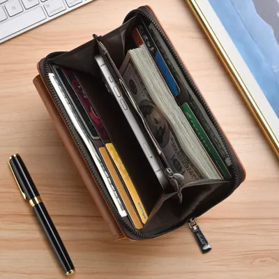 Men’s Large Capacity Wallet With Zipper And Card Slots thumbnail 4