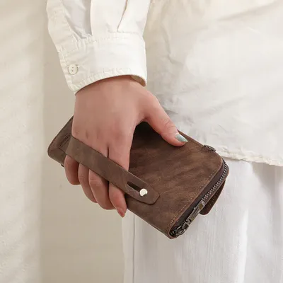 Men’s Large Capacity Wallet With Zipper And Card Slots thumbnail 6