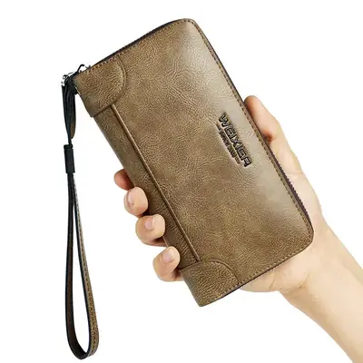 Weixier Long Round Zipper Wallet for Men & Women