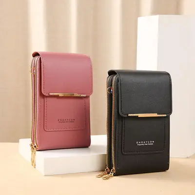 New Arrival Touch Screen Cell Phone case Purse Small Crossbody Lady Handbags PU Leather Women Shoulder Purse Wallet for Phones thumbnail 3