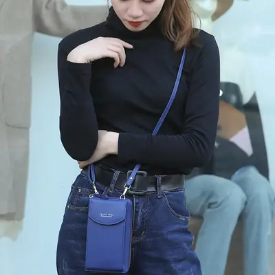 New Arrival Touch Screen Cell Phone case Purse Small Crossbody Lady Handbags PU Leather Women Shoulder Purse Wallet for Phones thumbnail 5