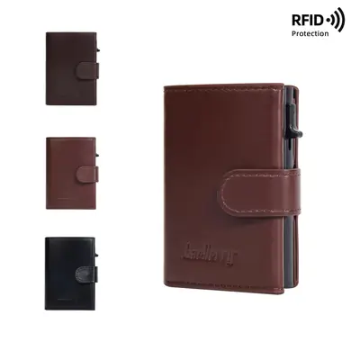 PU Leather RFID Blocking Automatic Pop-Up Card Holder Wallet for Men thumbnail 6