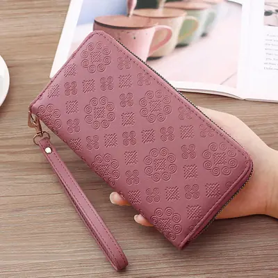 HBX Women's Fashion Long Wallet – Vintage PU Leather Card & Money Holder