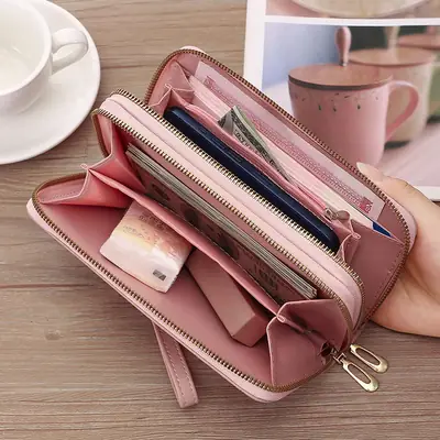 HBX Women's Fashion Long Wallet – Vintage PU Leather Card & Money Holder thumbnail 4