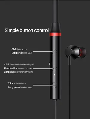 Lenovo Neckband Eh05x Black Long-Lasting Battery With Fast Charge Wireless Neckband thumbnail 2