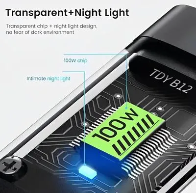 3 in 1 Charging Cable Aluminum Night Light Design