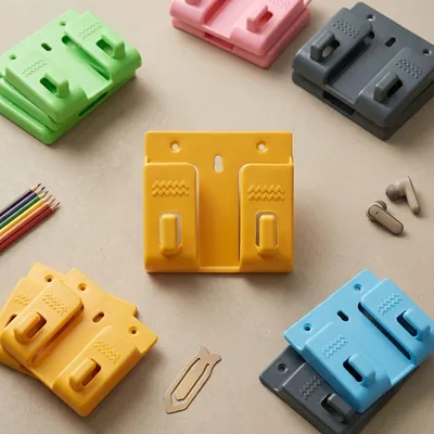 Multicolor Wall Mount Phone Holder with Hooks thumbnail 4