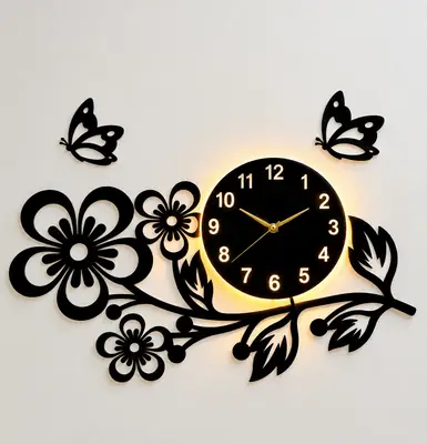 Flower Design Analogue Wall Clock