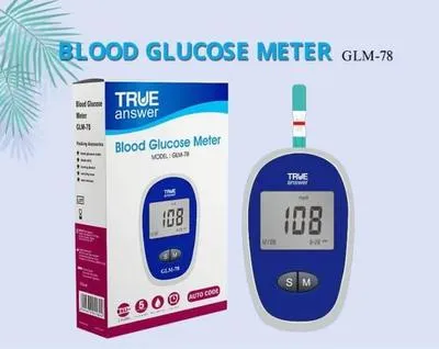 True Answer Blood Glucose Meter GLM-78 Blue Digital
