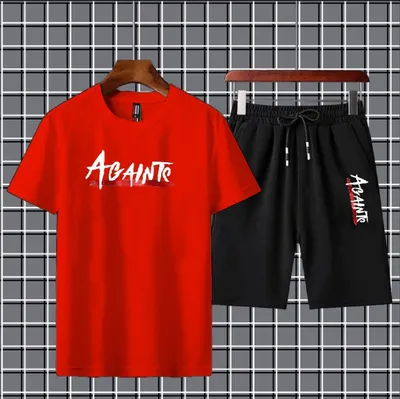 2 Pcs Men's Dri Fit Printed T-Shirt & Shorts Tracksuit thumbnail 2