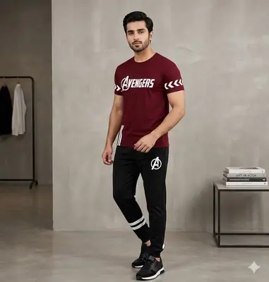 2 Pcs Men's Dri Fit Printed Track Suit thumbnail 2