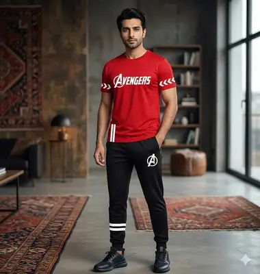 2 Pcs Men's Dri Fit Printed Track Suit thumbnail 2