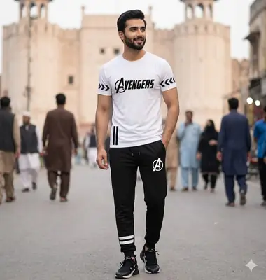 2 Pcs Men's Dri Fit Printed Track Suit thumbnail 2