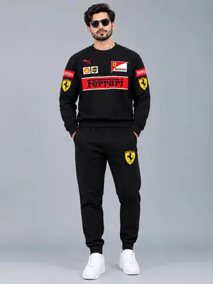 2 Pcs Men's Fleece Printed Sweatshirt Track Suit