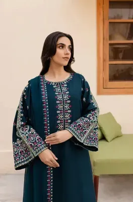 Blue Embroidered Lawn 3Pcs Set for Women thumbnail 2