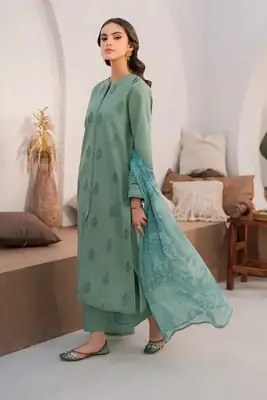 3 Pcs Women's Unstitched Embroidered Suit thumbnail 2