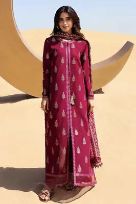 3 Pcs Women's Unstitched Embroidered Suit thumbnail 2