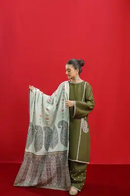 3 Pcs Women's Unstitched Embroidered Suit thumbnail 2