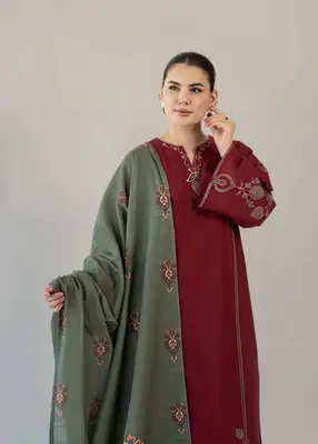 3 Pcs Women's Unstitched Embroidered Suit thumbnail 2