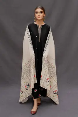 3 Pcs Women's Unstitched Embroidered Suit thumbnail 2