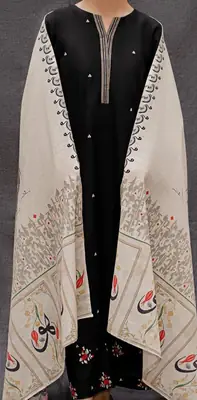 3 Pcs Women's Unstitched Embroidered Suit thumbnail 3