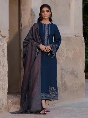 3 Pcs Women's Unstitched Embroidered Suit thumbnail 2