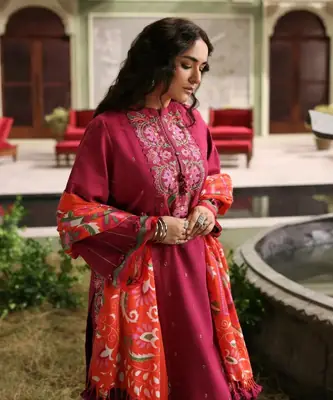 3 Pcs Women's Unstitched Embroidered Suit thumbnail 2