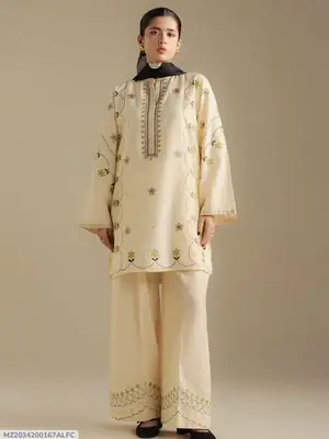 3 Pcs Women's Unstitched Embroidered Suit
