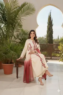 3 Pcs Women's Unstitched Embroidered Suit thumbnail 2