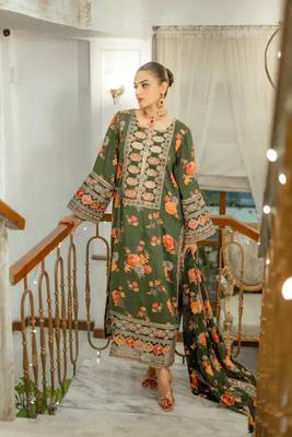 KARANDI MOST HIT ARTICLES 3 Pcs Unstitched Digital Print Suit
