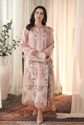 Hania Amir By Jade 3 Pcs Unstitched Chikankari Embroidered Suit thumbnail 2