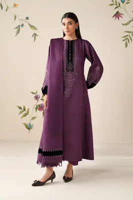 3 Pcs Women's Unstitched Dyed Suit