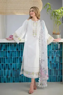 3 Pcs Women's Unstitched Embroidered Suit