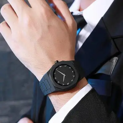 Men's Comfortable Daily Wear Black Stainless Steel Watch - 1 Pc thumbnail 3