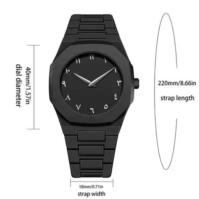 Men's Comfortable Daily Wear Black Stainless Steel Watch - 1 Pc thumbnail 7