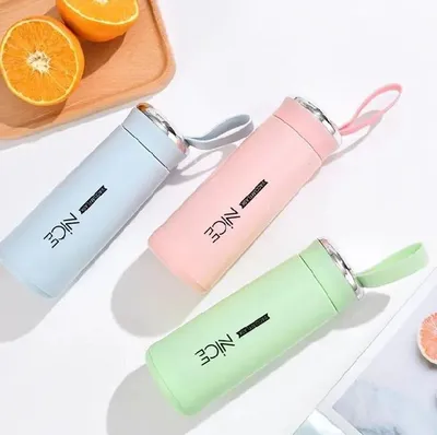 Perfect For Gym - 1 Pc Multicolor Stainless Steel Water Bottle thumbnail 3