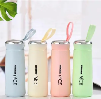 Perfect For Gym - 1 Pc Multicolor Stainless Steel Water Bottle thumbnail 4