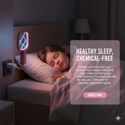 Electric Mosquito Killer Lamp Silent Safe Plug-in Black thumbnail 2