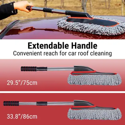 Microfiber Extendable Car Duster - Telescopic Long Handle Scratch-Free (33 Inch) thumbnail 6