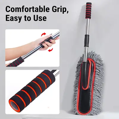Microfiber Extendable Car Duster - Telescopic Long Handle Scratch-Free (33 Inch) thumbnail 4