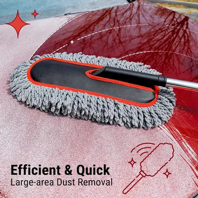 Microfiber Extendable Car Duster - Telescopic Long Handle Scratch-Free (33 Inch) thumbnail 5