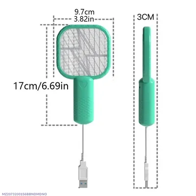 Portable Electric Mosquito Swatter Green 3cm thumbnail 1