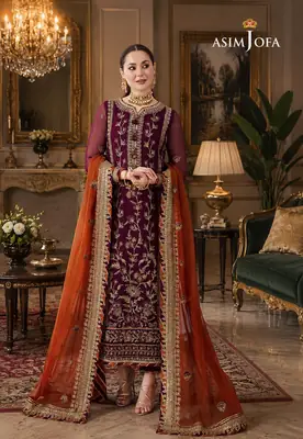3 Pcs Women's Unstitched Embroidered Suit