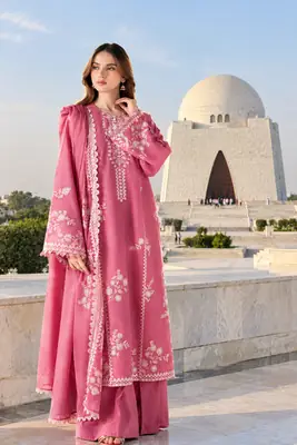 3 Pcs Women's Unstitched Embroidered Suit