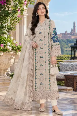 3 Pcs Women's Unstitched Embroidered Suit