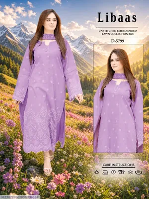 2 Pcs Women's Unstitched Embroidered Suit