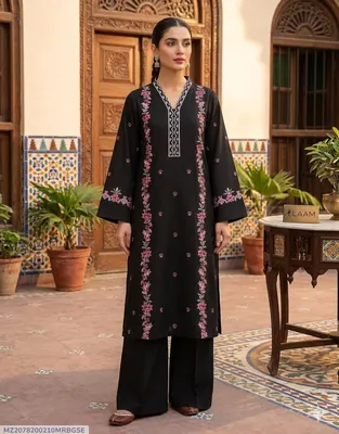 2 Pcs Women's Unstitched Embroidered Suit