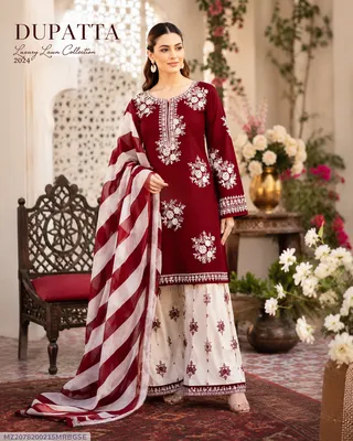 2 Pcs Women's Unstitched Embroidered Suit