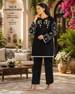 2 Pcs Women's Unstitched Embroidered Suit