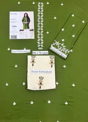 2 Pcs Women's Unstitched Embroidered Suit thumbnail 2